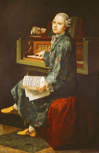 Young Man at the Clavichord, 1767 by French School